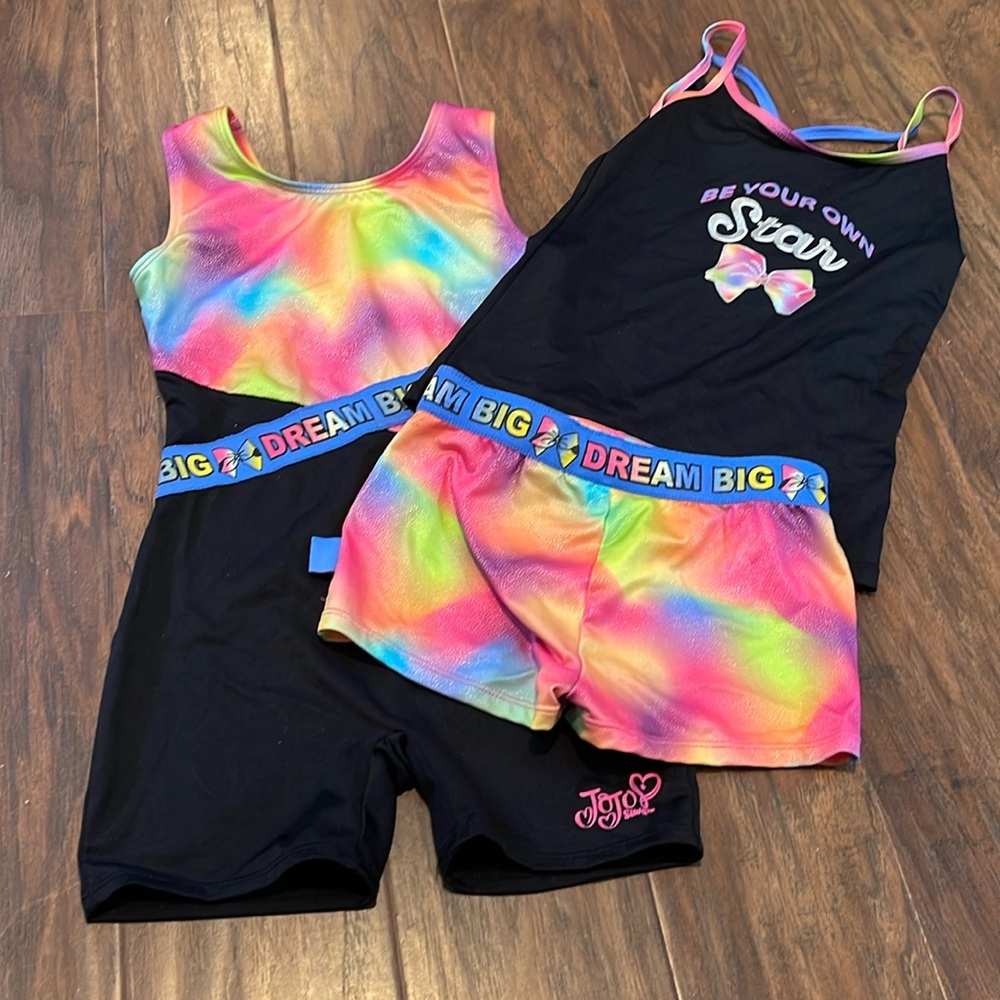 jojo siwa - leotard, tank and shorts - size 6/6x